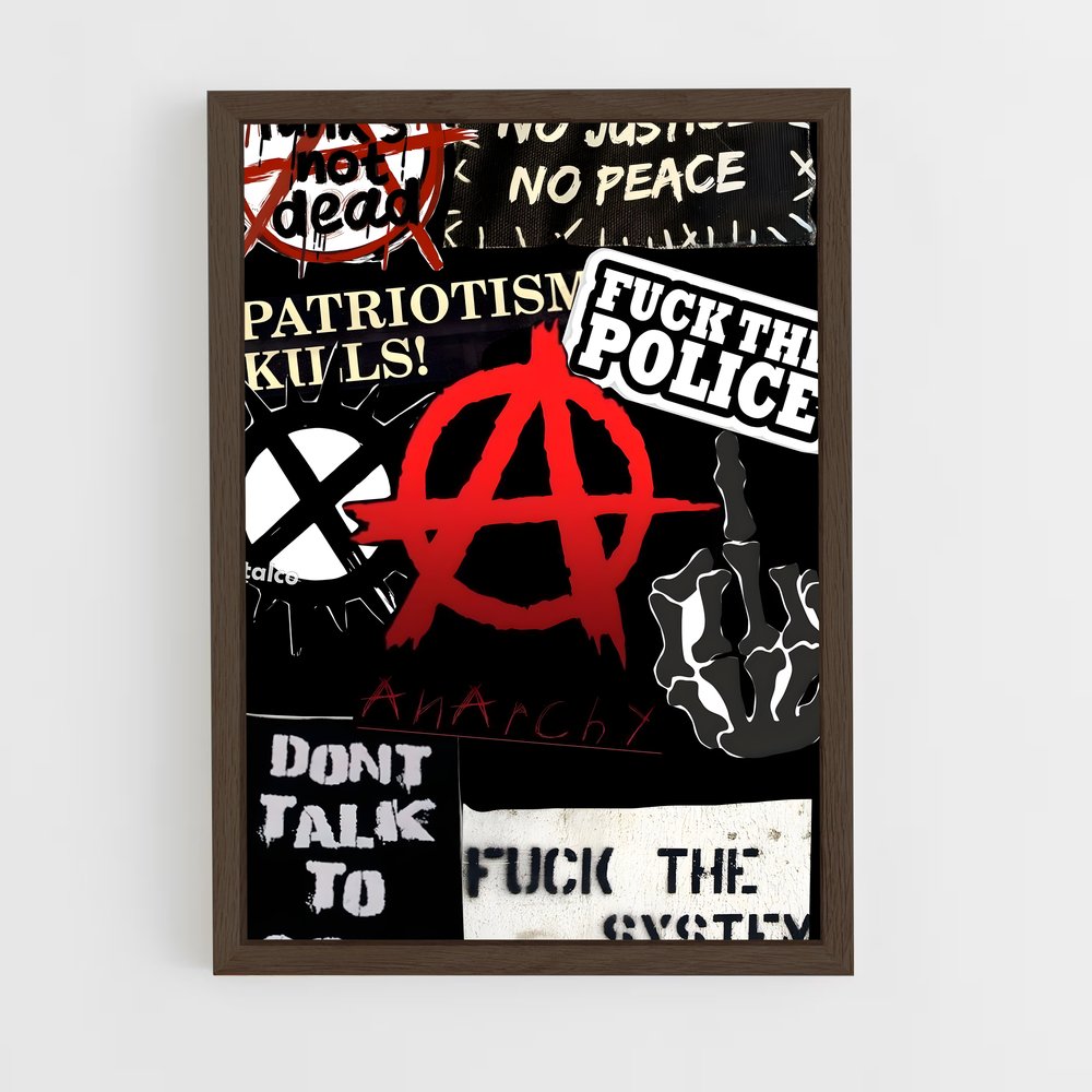 ap-anarchy symbol-1 cadre Bois foncé