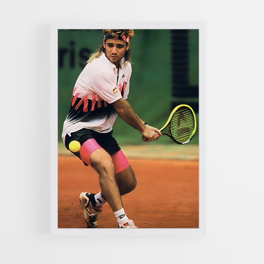 ap-andre agassi-2 cadre Blanc