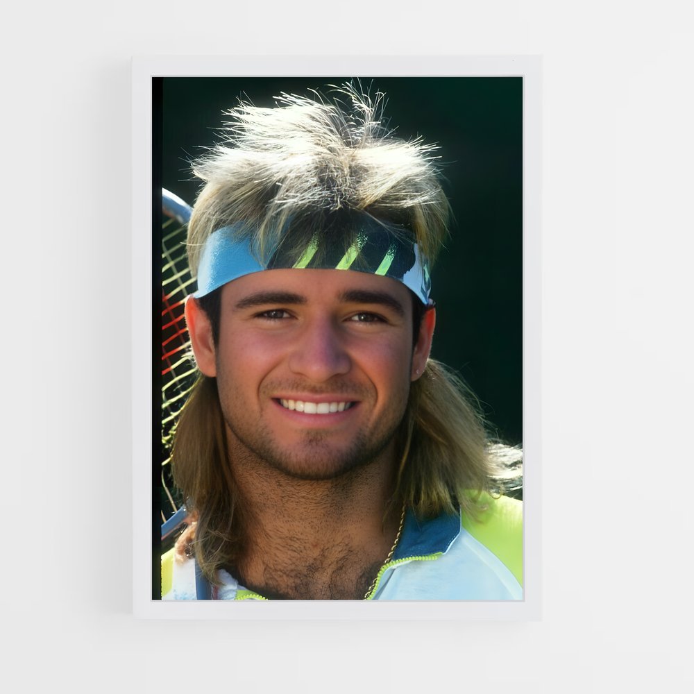 ap-andre agassi-6 cadre Blanc