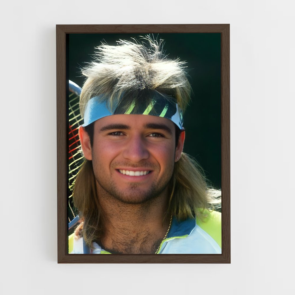 ap-andre agassi-6 cadre Bois foncé