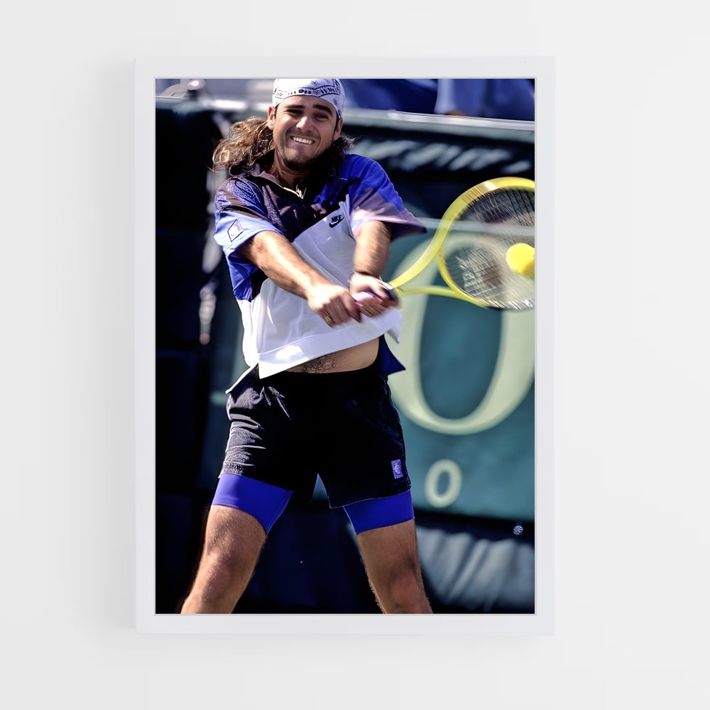 ap-andre agassi-7 cadre Blanc