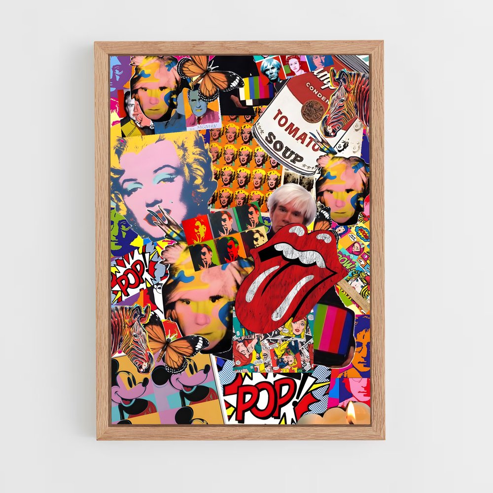 ap-andy warhol-4 cadre Bois clair