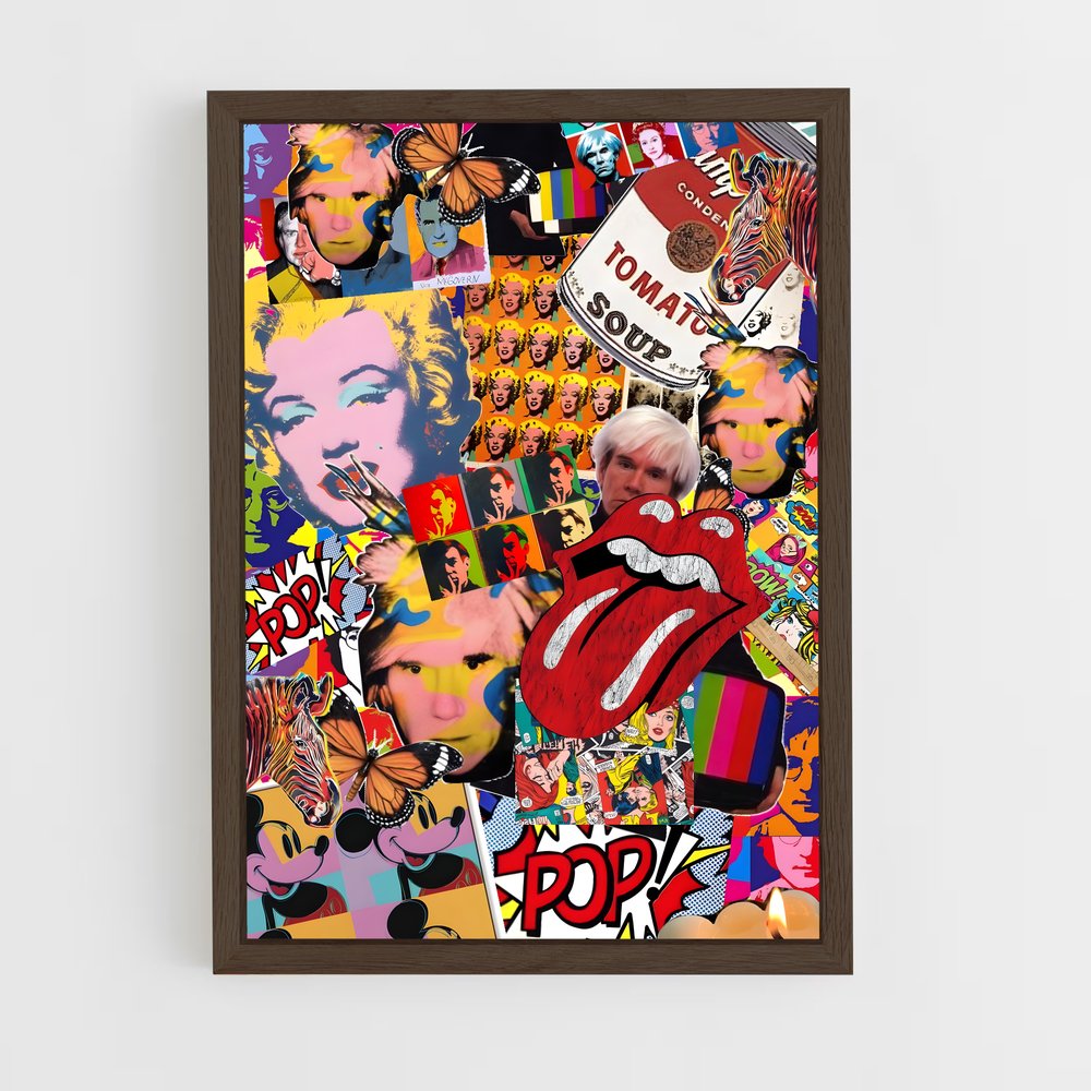 ap-andy warhol-4 cadre Bois foncé