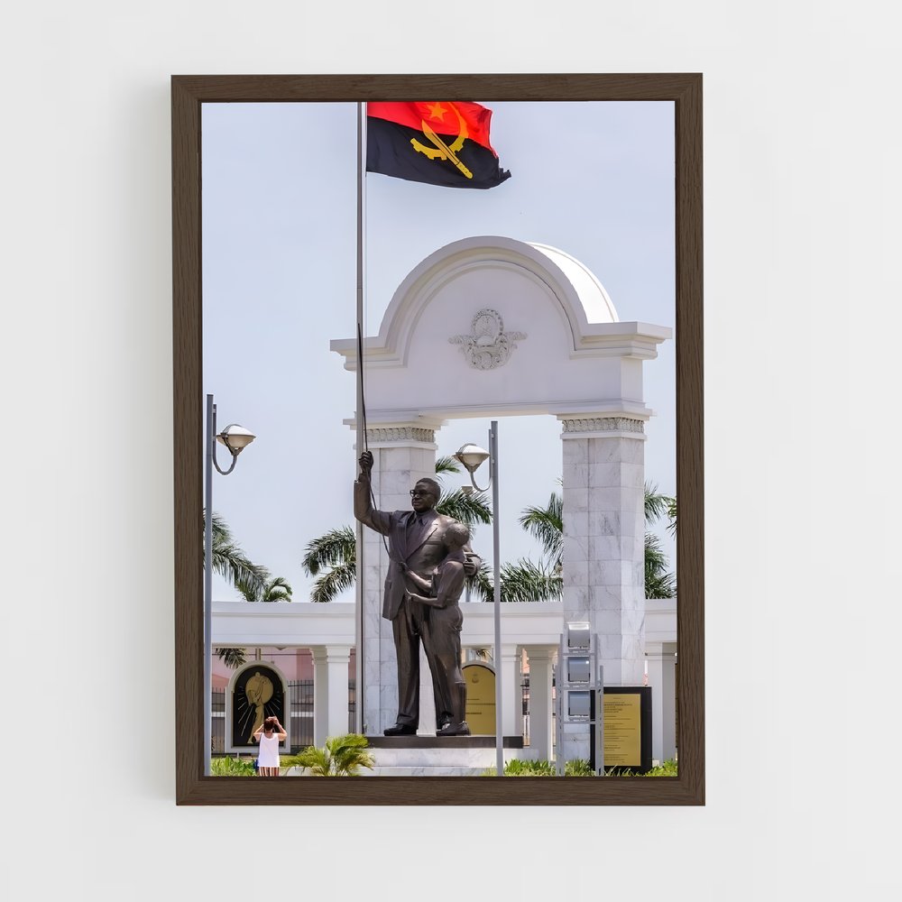 ap-angola flag-2 cadre Bois foncé