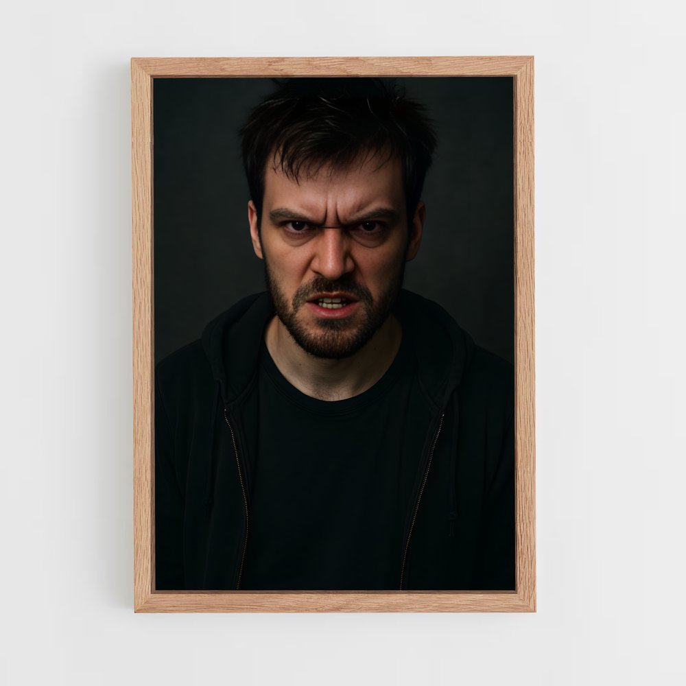 ap-angry face-1 cadre Bois clair