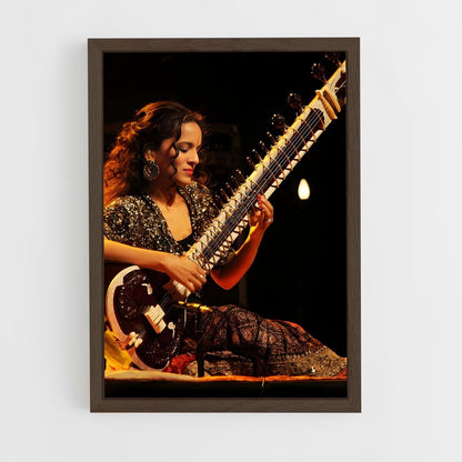 ap-anoushka shankar-1 cadre Bois foncé