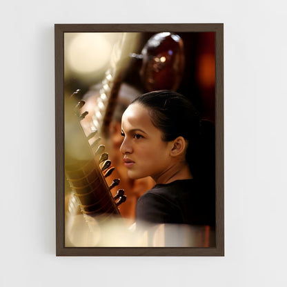 ap-anoushka shankar-4 cadre Bois foncé