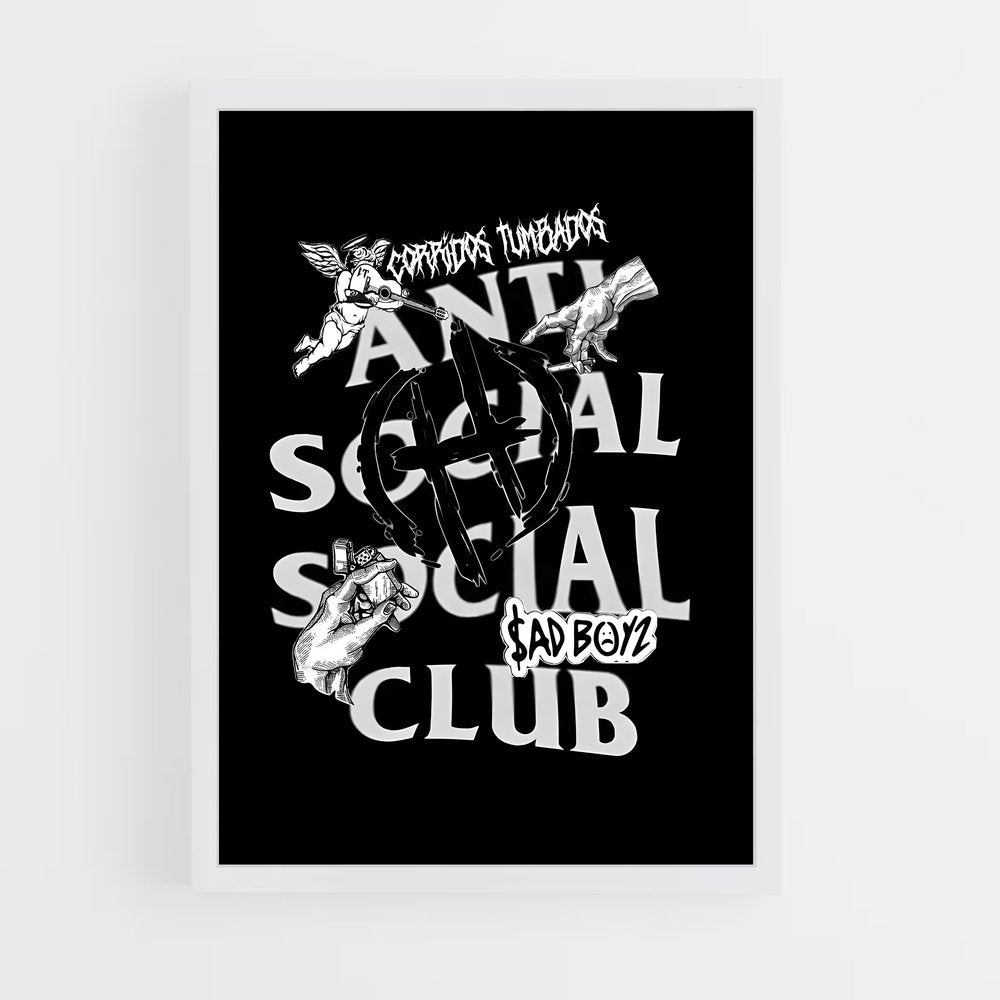 ap-anti social social club-2 cadre Blanc