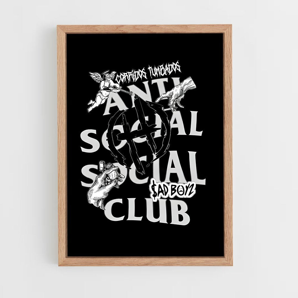 ap-anti social social club-2 cadre Bois clair