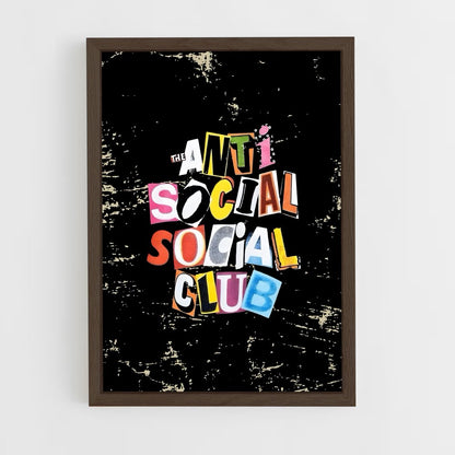 ap-anti social social club-3 cadre Bois foncé