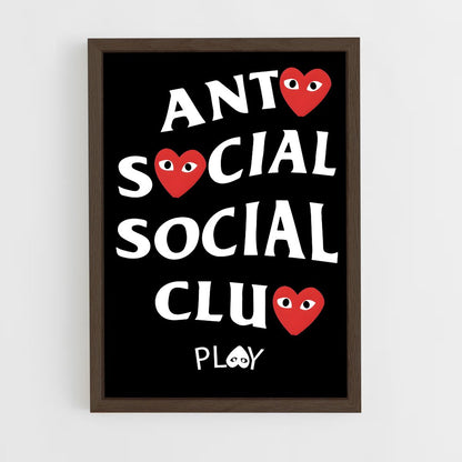 ap-anti social social club-5 cadre Bois foncé