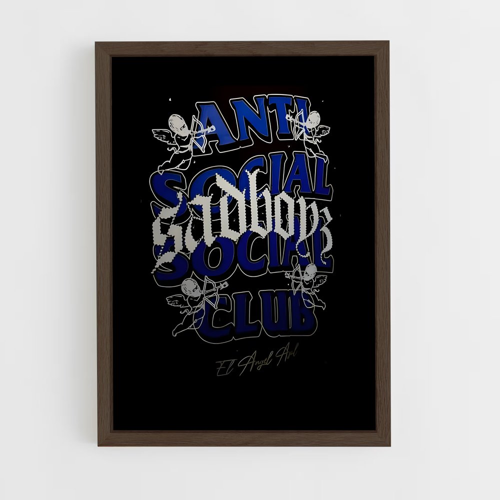 ap-anti social social club-7 cadre Bois foncé