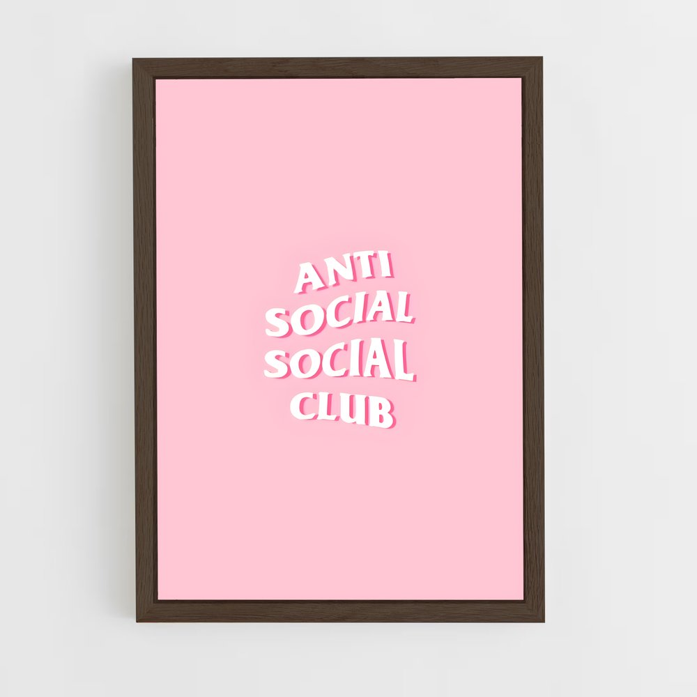 ap-anti social social club-8 cadre Bois foncé
