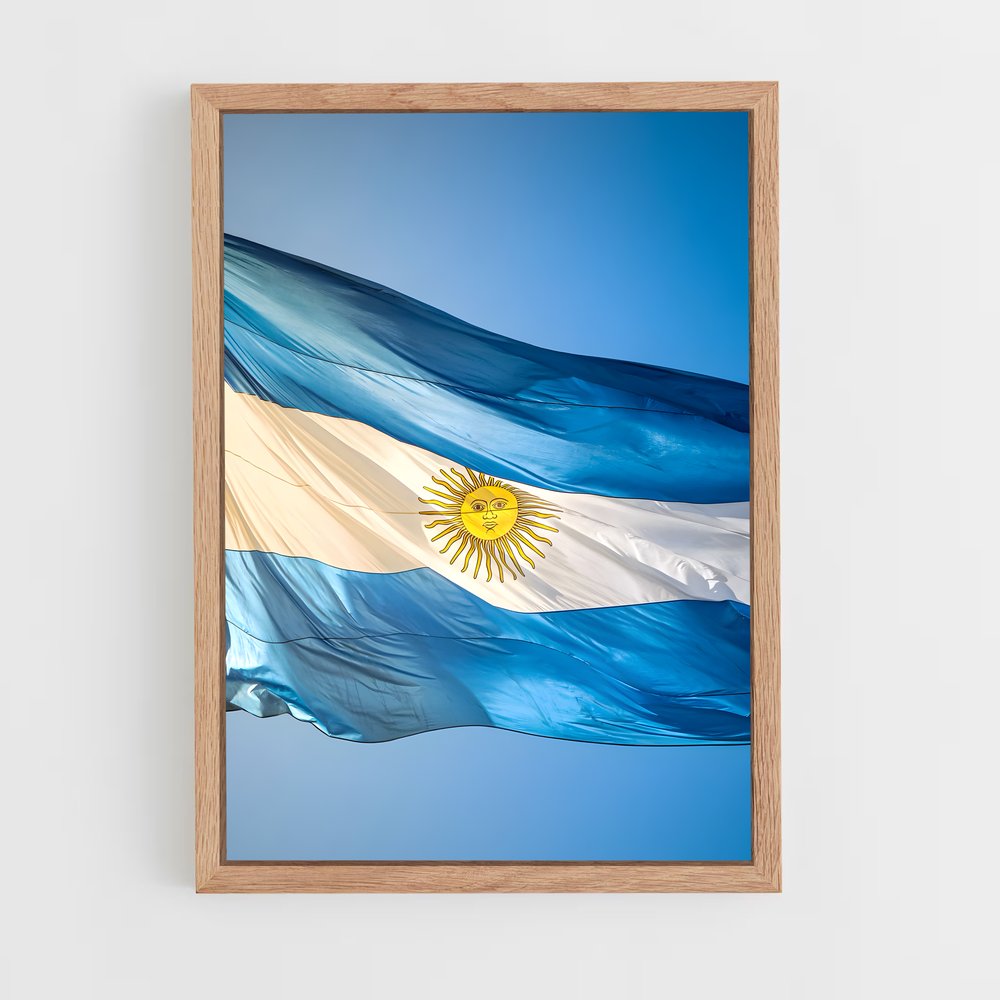 ap-argentina flag-5 cadre Bois clair