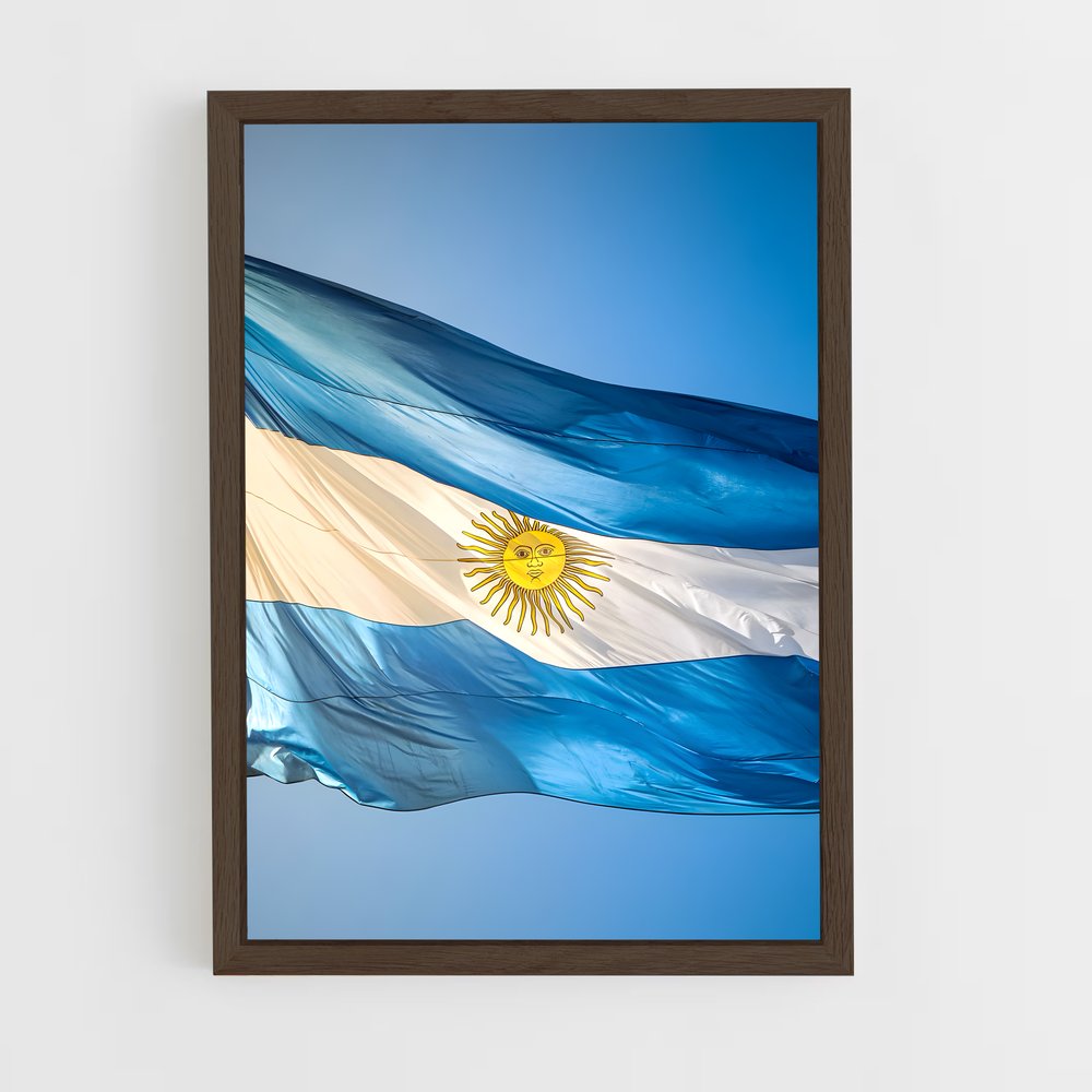 ap-argentina flag-5 cadre Bois foncé