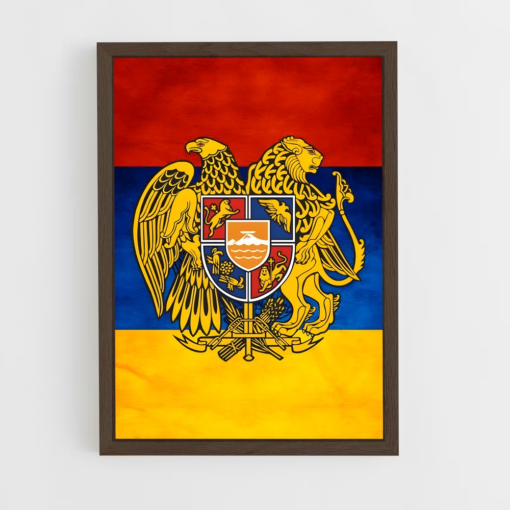 ap-armenia flag-2 cadre Bois foncé