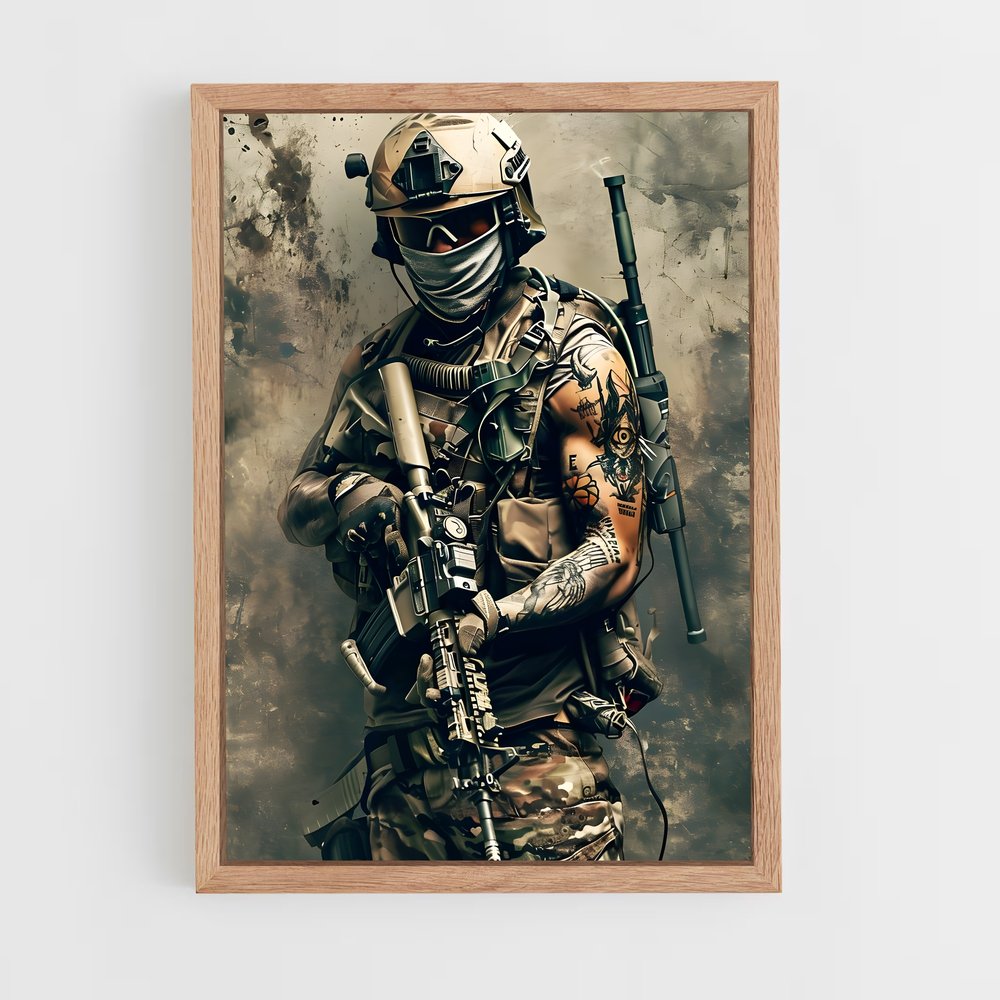 ap-army soldier-7 cadre Bois clair