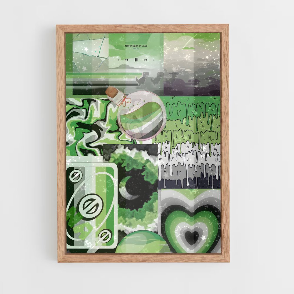 ap-aromantic flag-3 cadre Bois clair