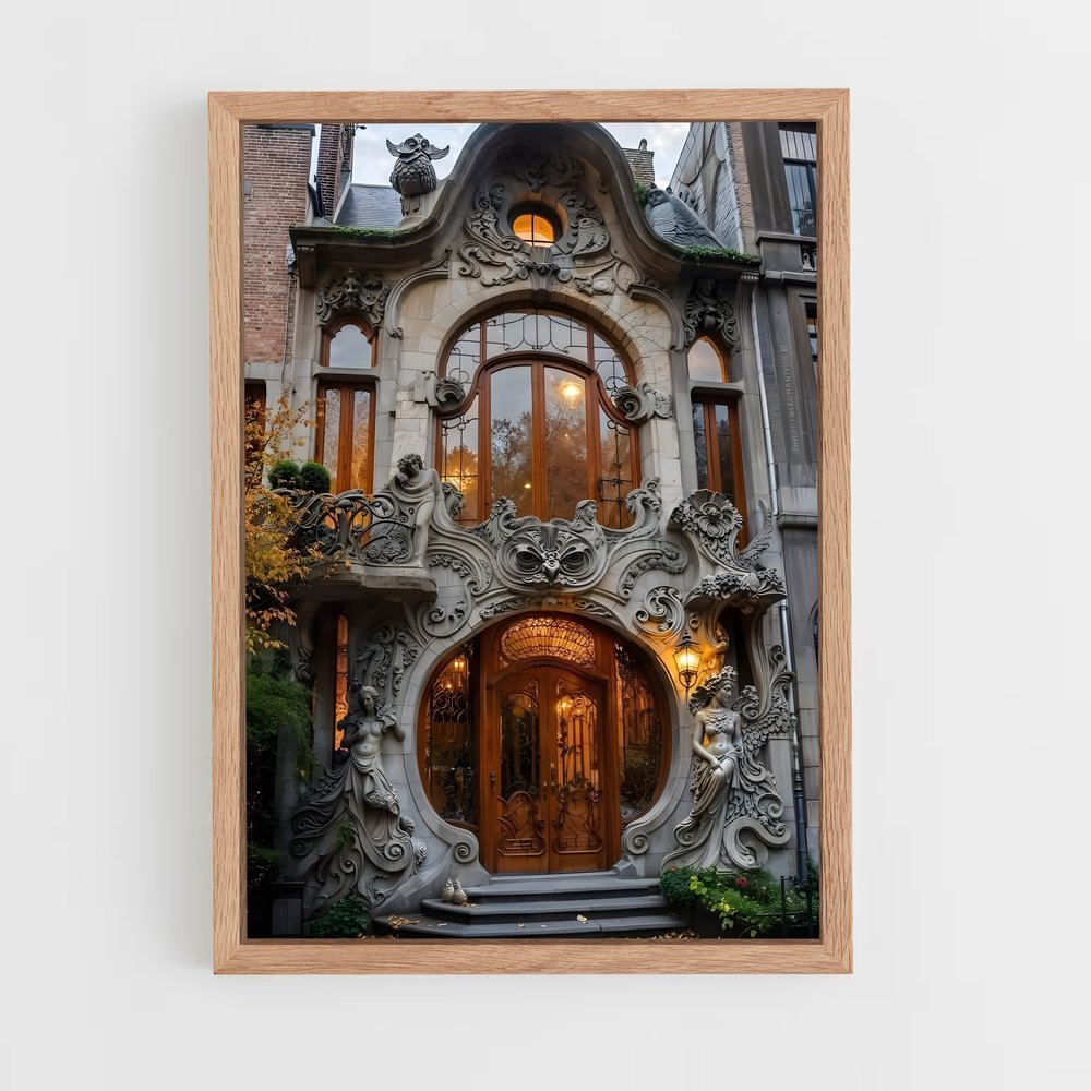 ap-art nouveau architecture-2 cadre Bois clair