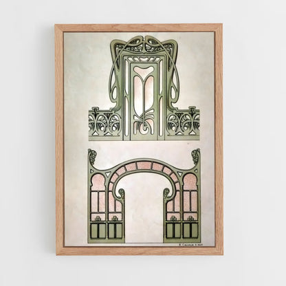 ap-art nouveau architecture-4 cadre Bois clair
