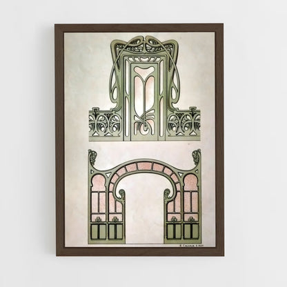 ap-art nouveau architecture-4 cadre Bois foncé