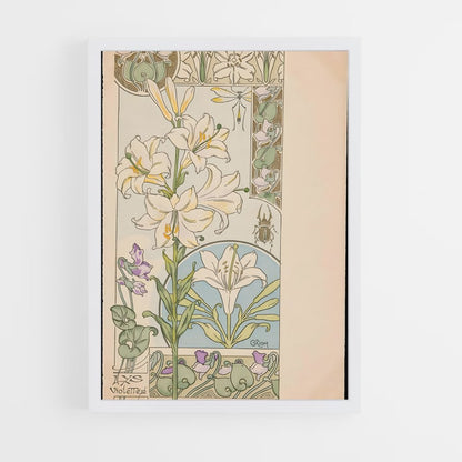 ap-art nouveau florals-10 cadre Blanc