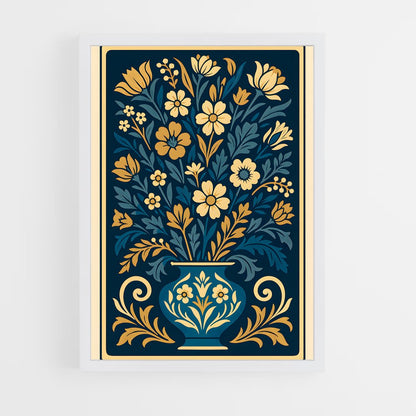 ap-art nouveau florals-5 cadre Blanc