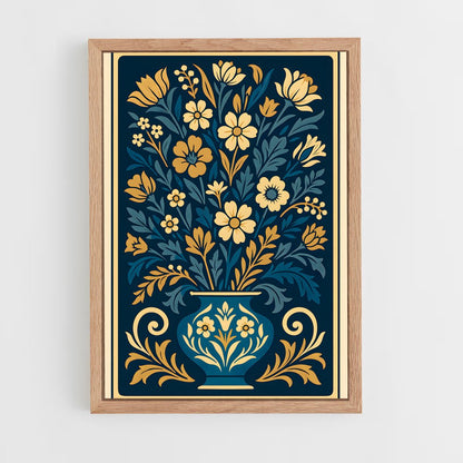 ap-art nouveau florals-5 cadre Bois clair