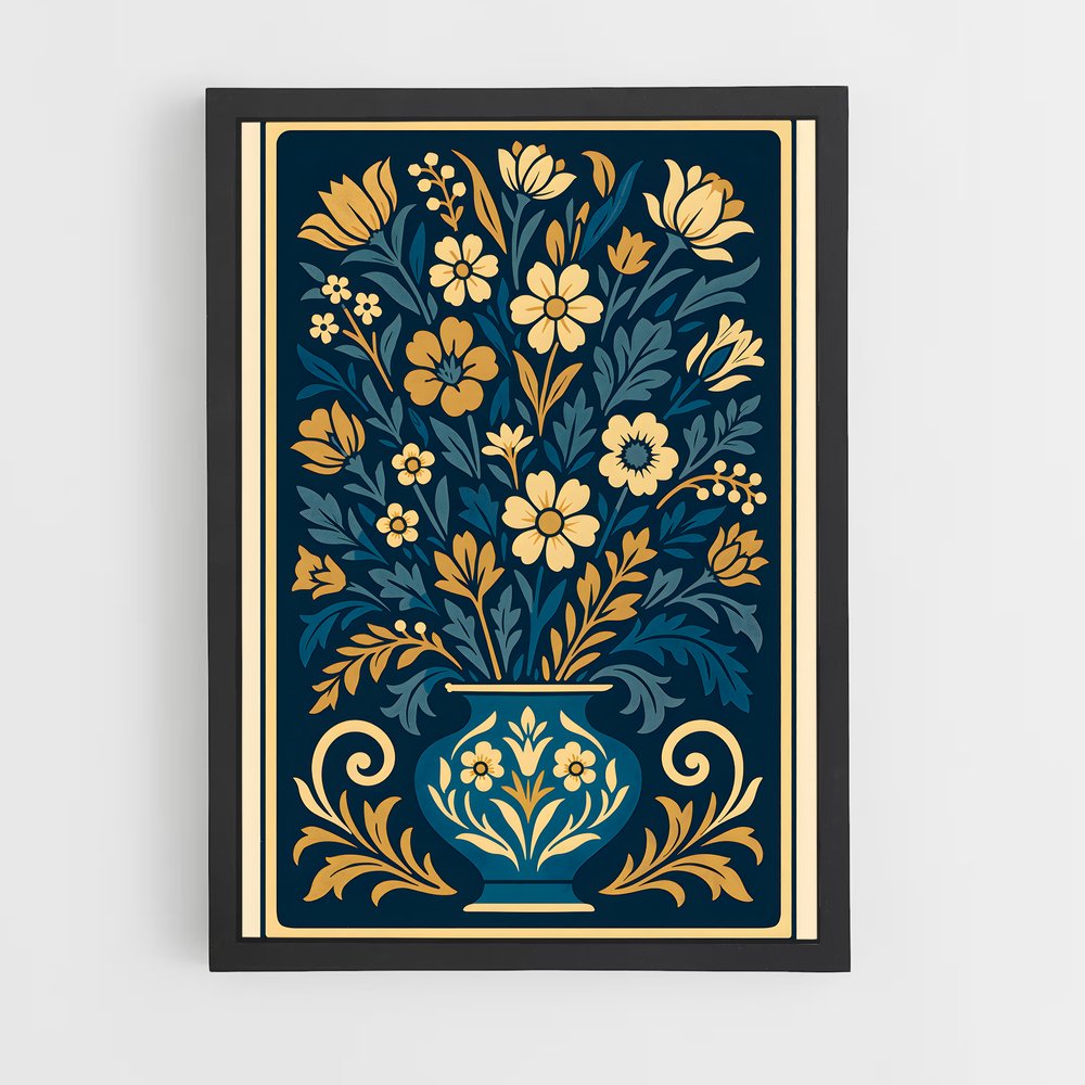 ap-art nouveau florals-5 cadre Noir