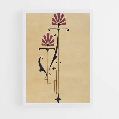 ap-art nouveau florals-8 cadre Blanc