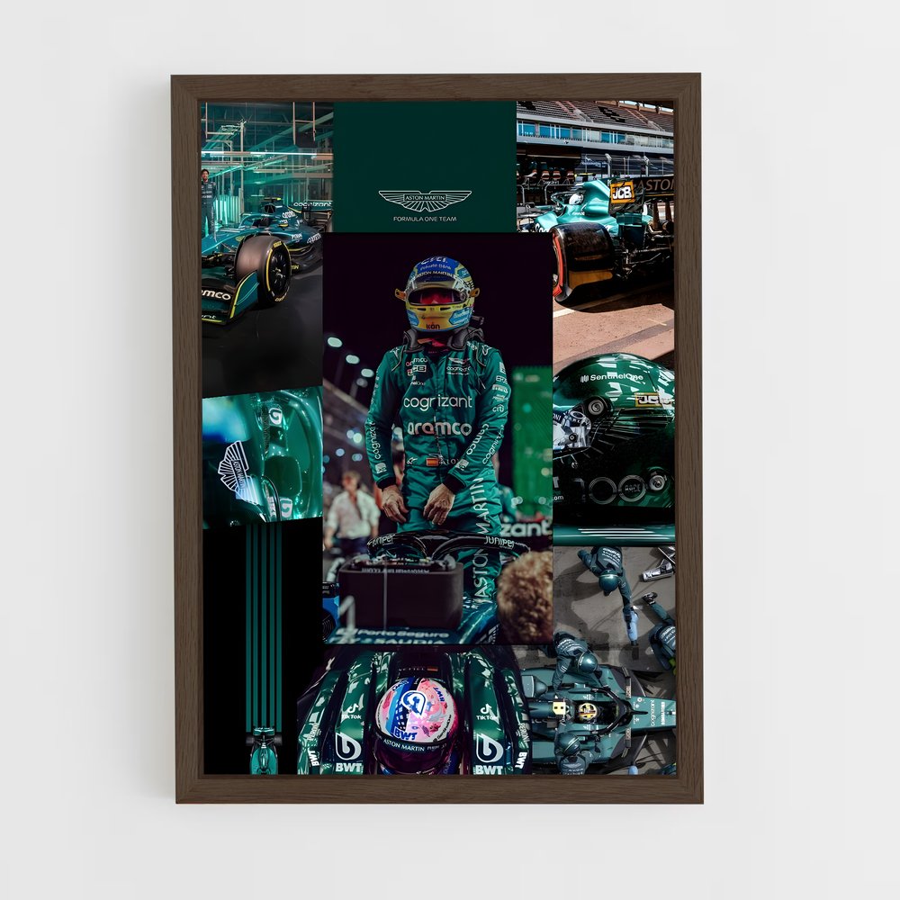 ap-aston martin f1 team-11 cadre Bois foncé