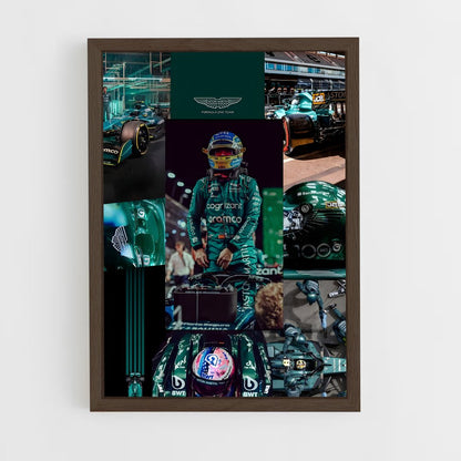 ap-aston martin f1 team-11 cadre Bois foncé