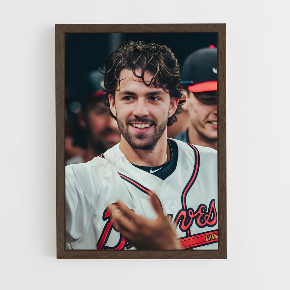 ap-atlanta braves-10 cadre Bois foncé