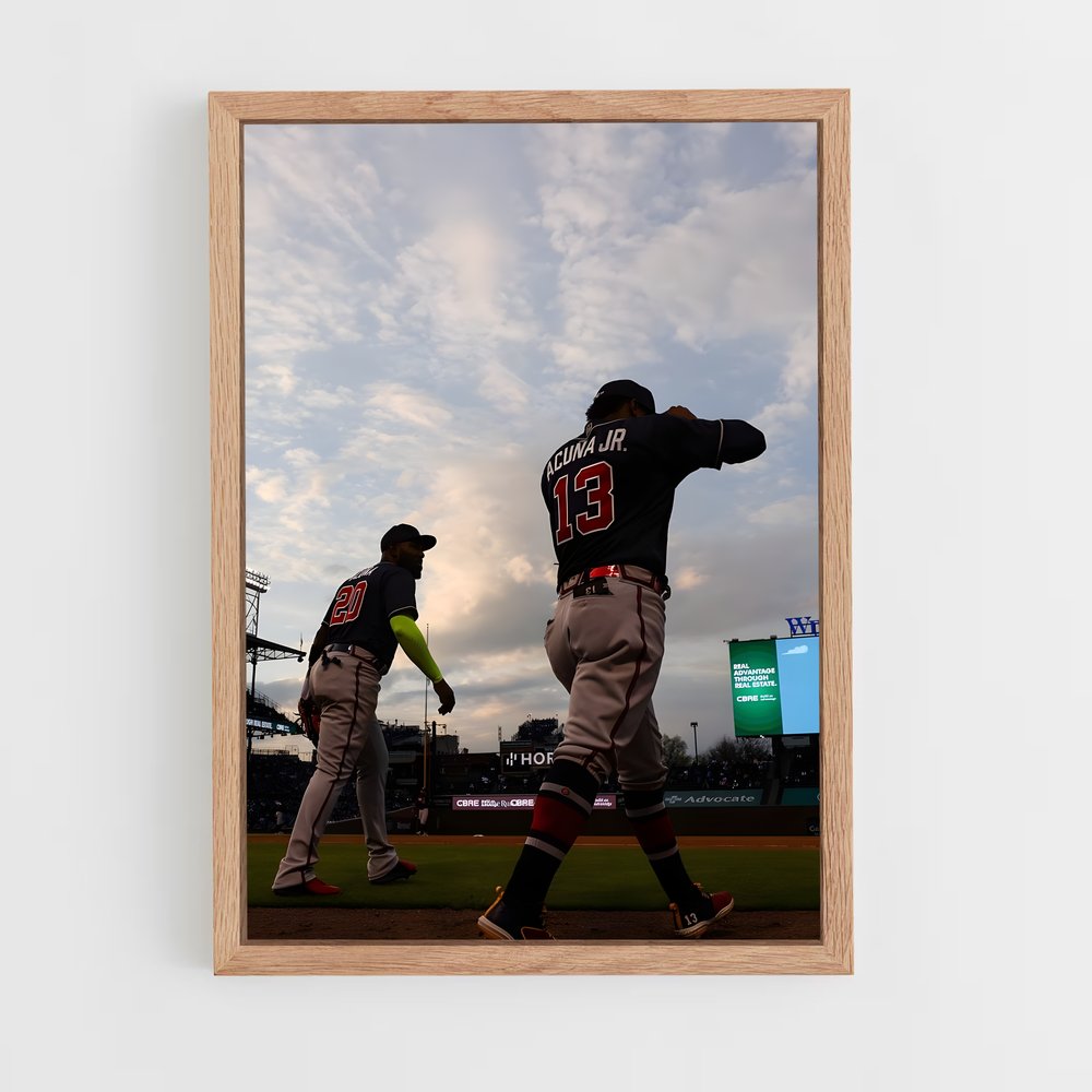 ap-atlanta braves-3 cadre Bois clair