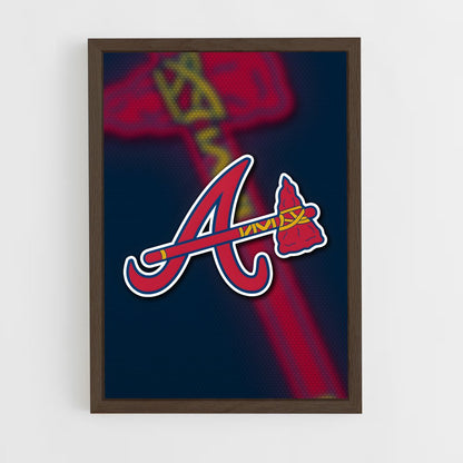 ap-atlanta braves-4 cadre Bois foncé