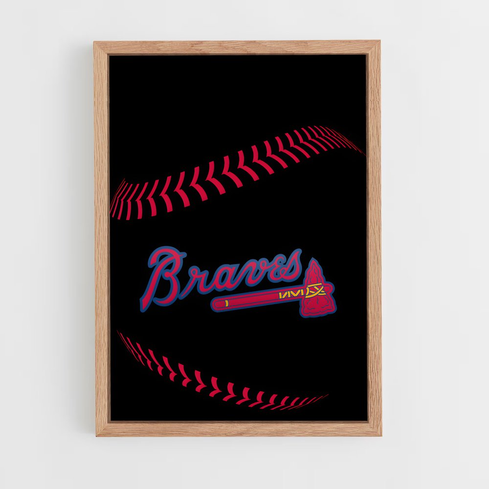 ap-atlanta braves-5 cadre Bois clair