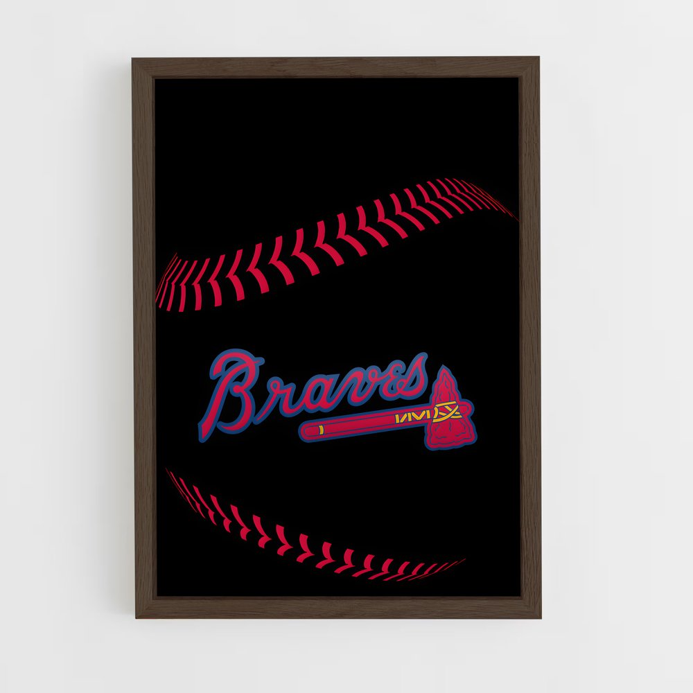 ap-atlanta braves-5 cadre Bois foncé