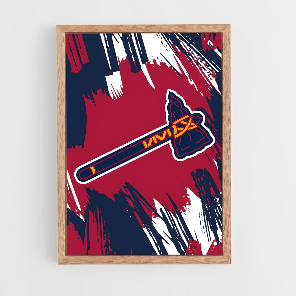 ap-atlanta braves-6 cadre Bois clair