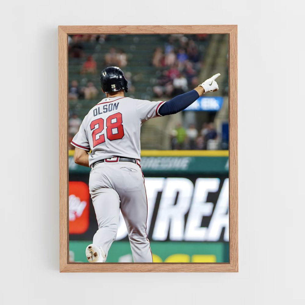 ap-atlanta braves-7 cadre Bois clair
