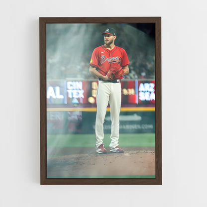 ap-atlanta braves-9 cadre Bois foncé