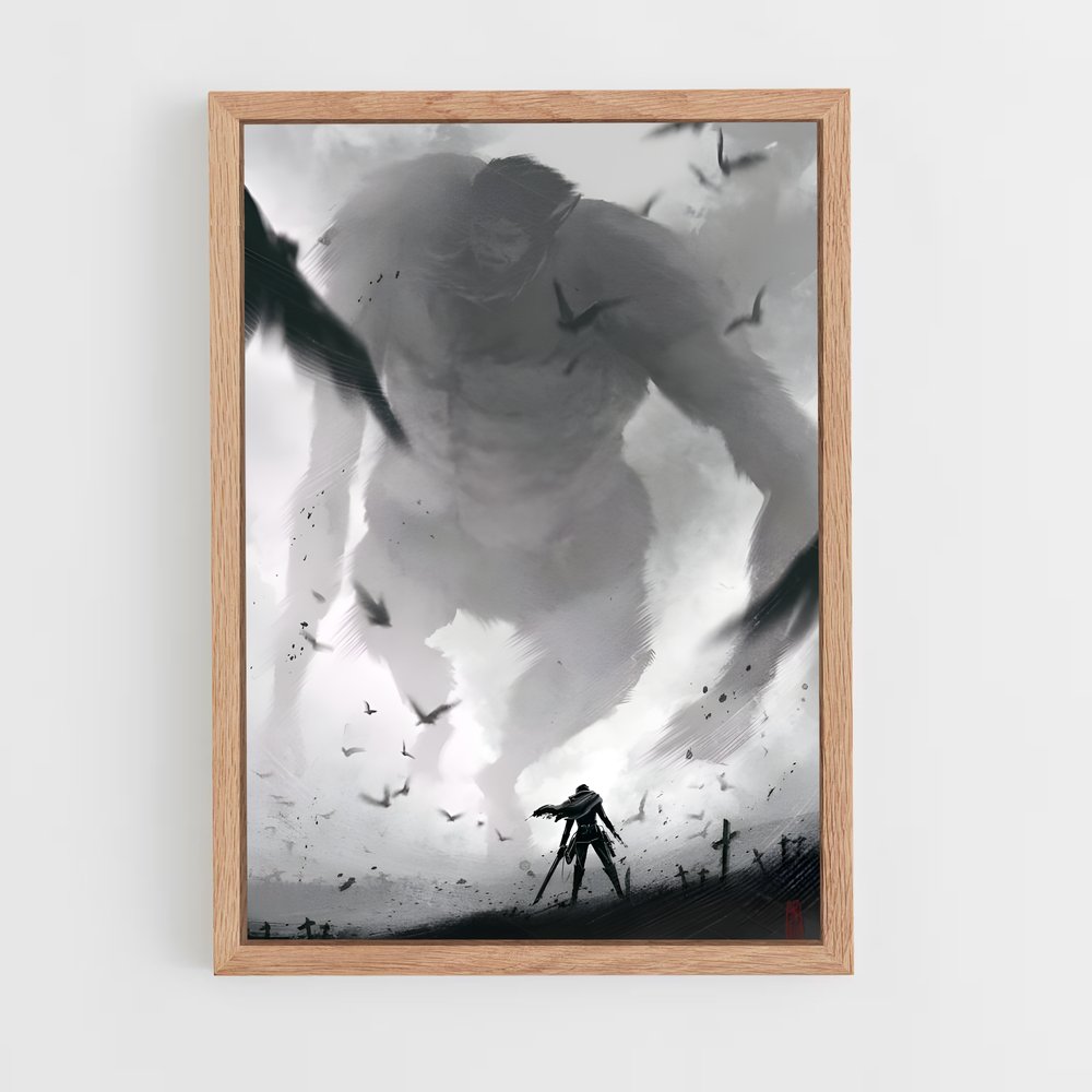 ap-attack on titan-10 cadre Bois clair