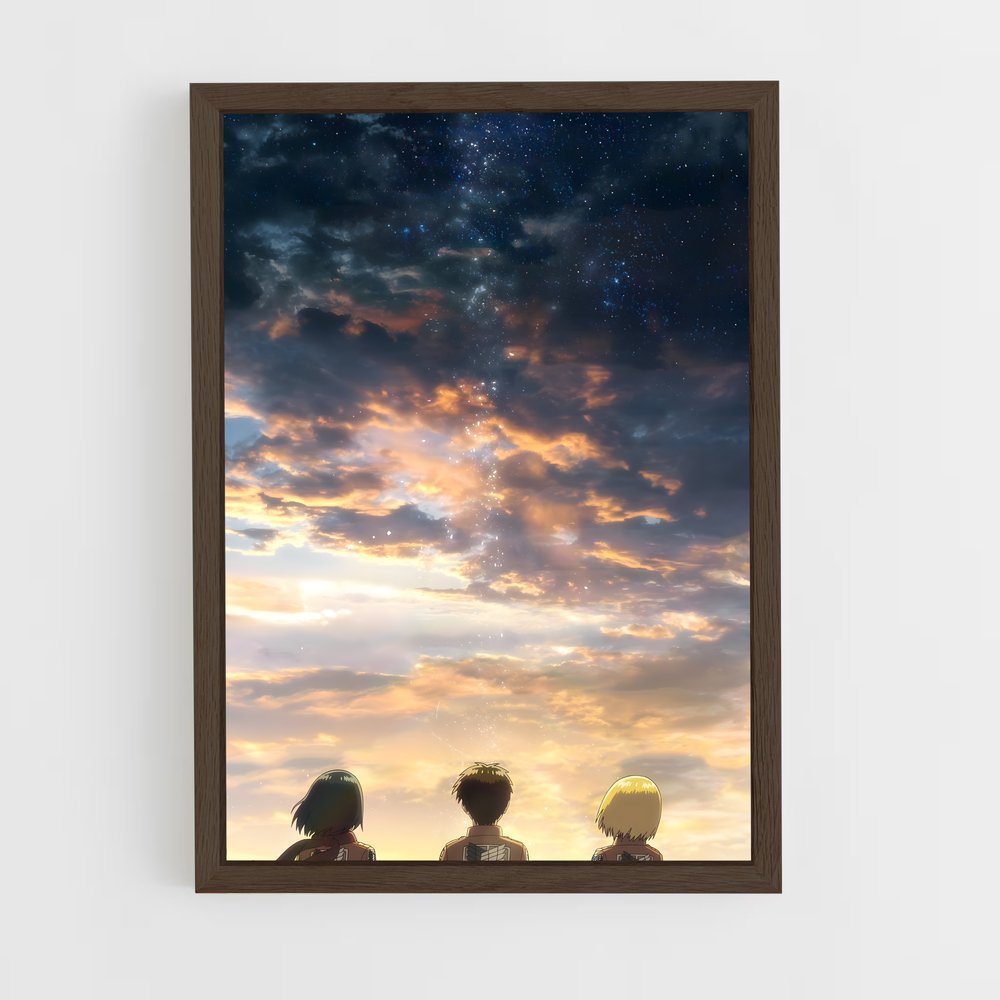 ap-attack on titan-4 cadre Bois foncé