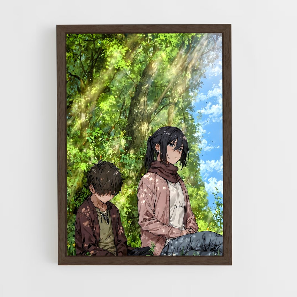 ap-attack on titan-6 cadre Bois foncé