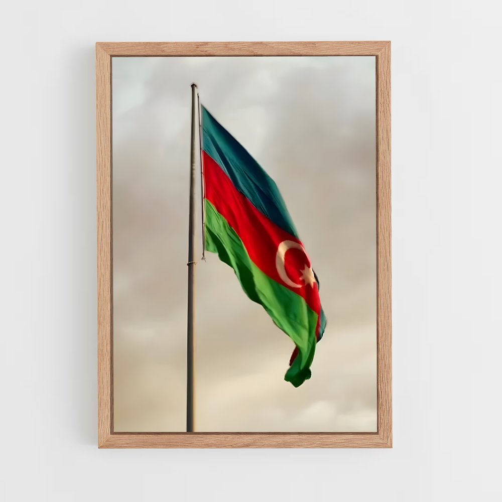 ap-azerbaijan flag-6 cadre Bois clair