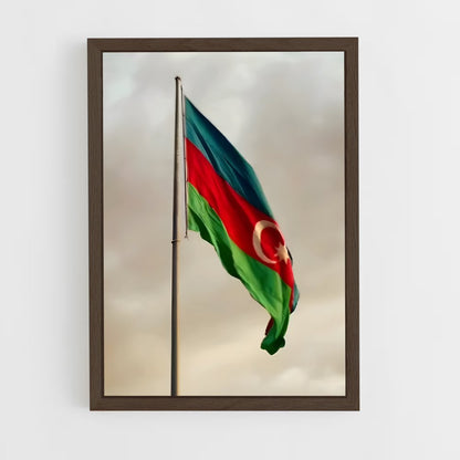 ap-azerbaijan flag-6 cadre Bois foncé