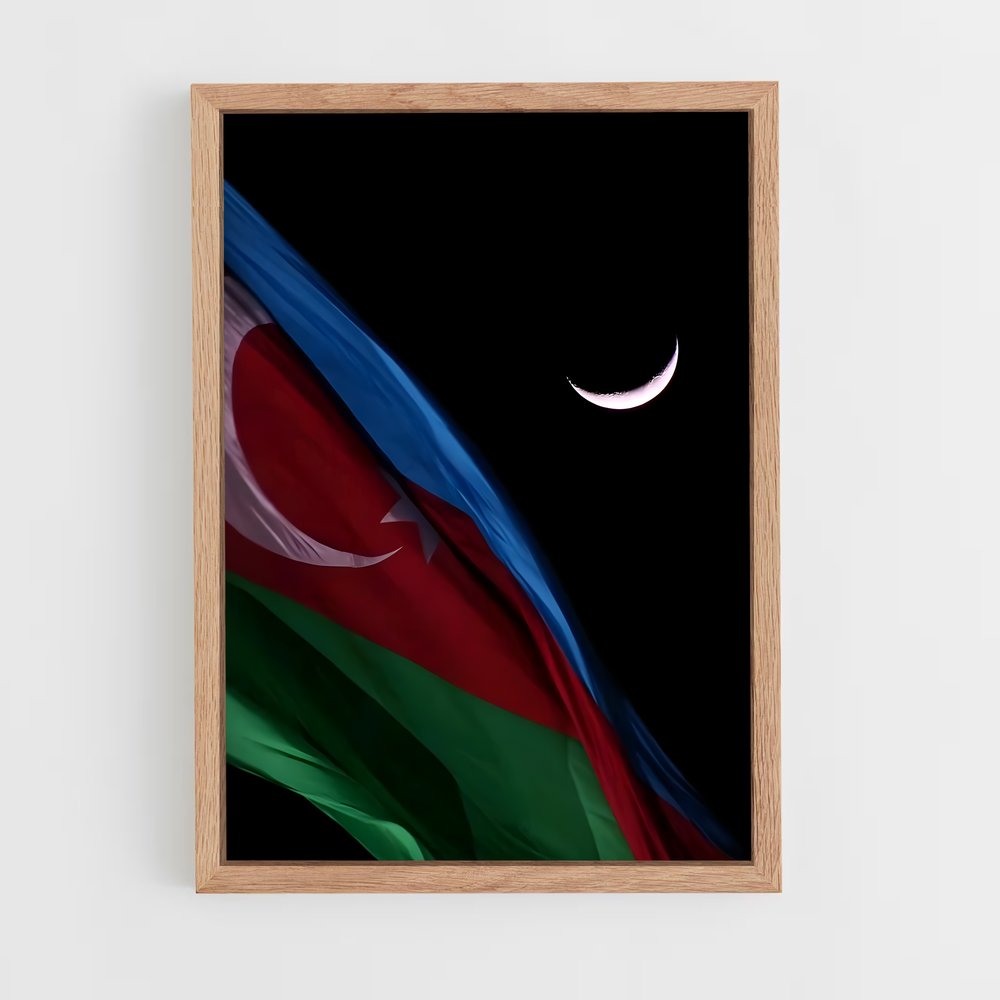 ap-azerbaijan flag-7 cadre Bois clair