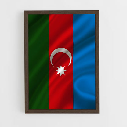 ap-azerbaijan flag-8 cadre Bois foncé