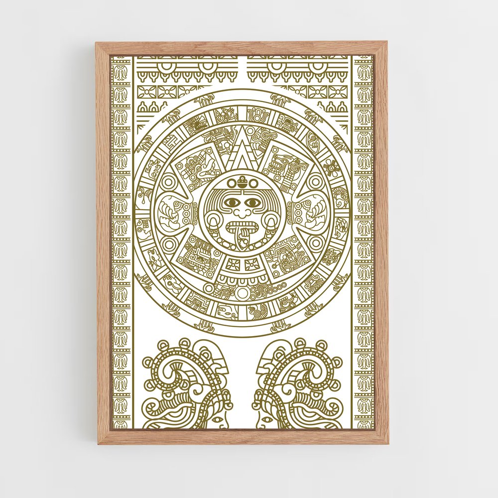 ap-aztec patterns-1 cadre Bois clair
