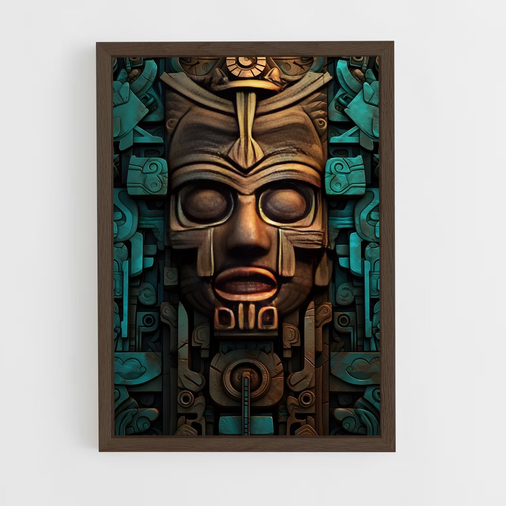 ap-aztec patterns-8 cadre Bois foncé