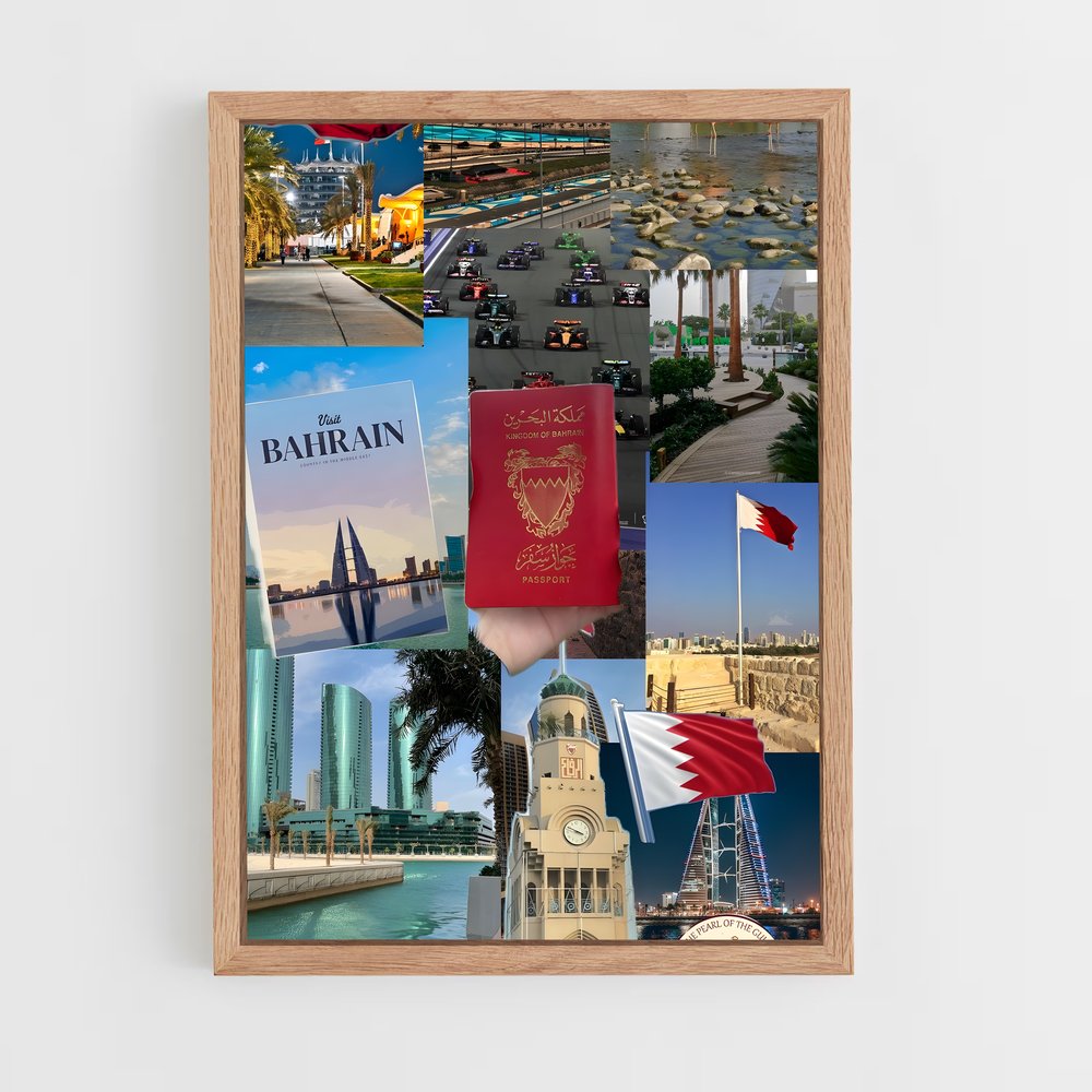 ap-bahrain flag-2 cadre Bois clair